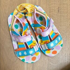 Kids Mini Melissa Multicolor Floral Strap Sandals